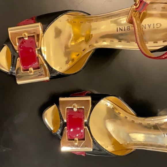 Gianni Bini magnificent shoes size 6 black burgundy and gold - Picture 9 of 12